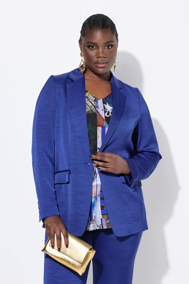 Große Größen Blazer, Damen, blau, Größe: 56, Viskose/Polyester, Ulla Popken von Ulla Popken