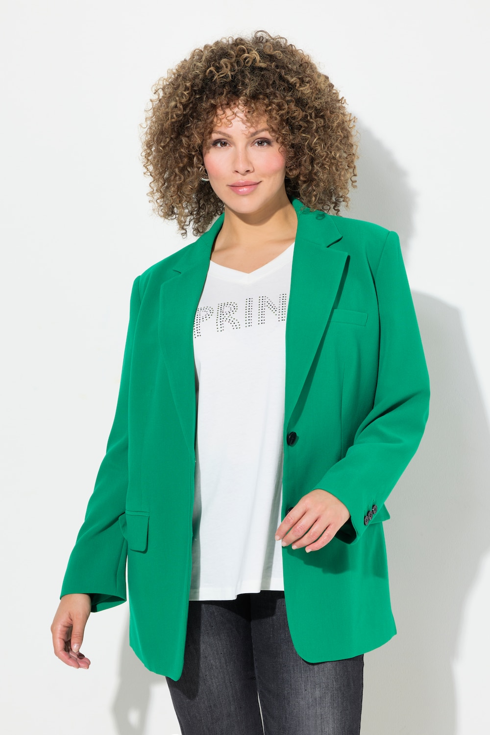 Große Größen Blazer, Damen, grün, Größe: 58/60, Polyester/Viskose, Ulla Popken von Ulla Popken