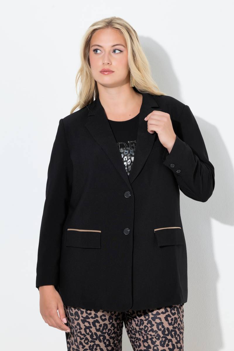 Große Größen Blazer, Damen, schwarz, Größe: 50/52, Polyester/Viskose, Ulla Popken von Ulla Popken
