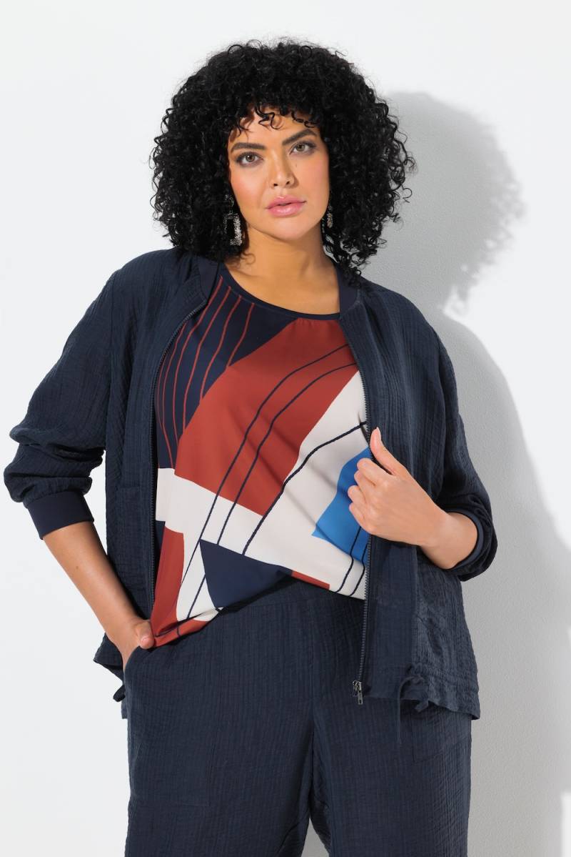 Große Größen Blouson, Damen, blau, Größe: 42/44, Baumwolle/Viskose/Synthetische Fasern, Ulla Popken Große Größen Blouson, Damen, blau, Größe: 42/44, Baumwolle/Viskose/Synthetische Fasern, Ulla Popken von Ulla Popken
