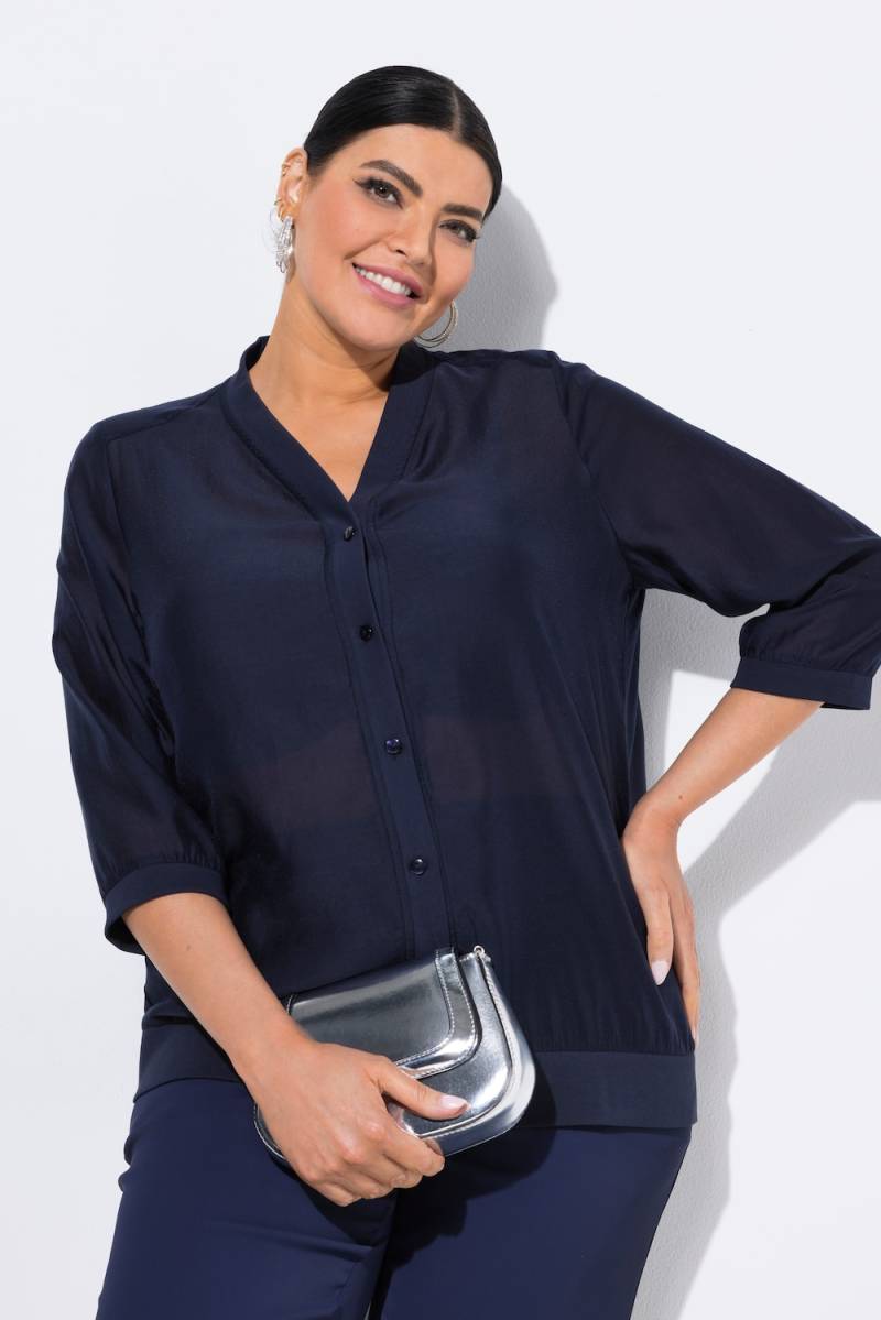 Große Größen Blouson, Damen, blau, Größe: 54/56, Synthetische Fasern/Polyester, Ulla Popken Große Größen Blouson, Damen, blau, Größe: 54/56, Synthetische Fasern/Polyester, Ulla Popken von Ulla Popken