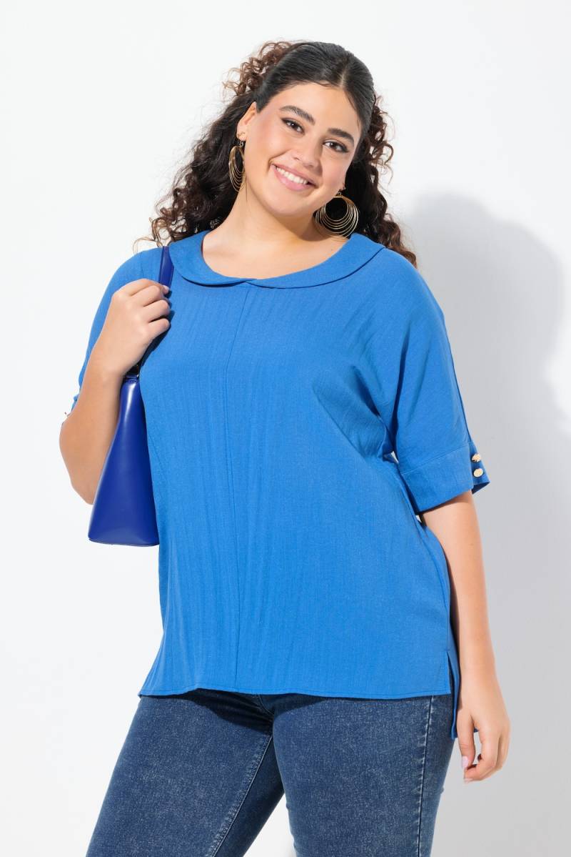 Große Größen Bluse, Damen, blau, Größe: 42/44, Viskose/Synthetische Fasern, Ulla Popken von Ulla Popken