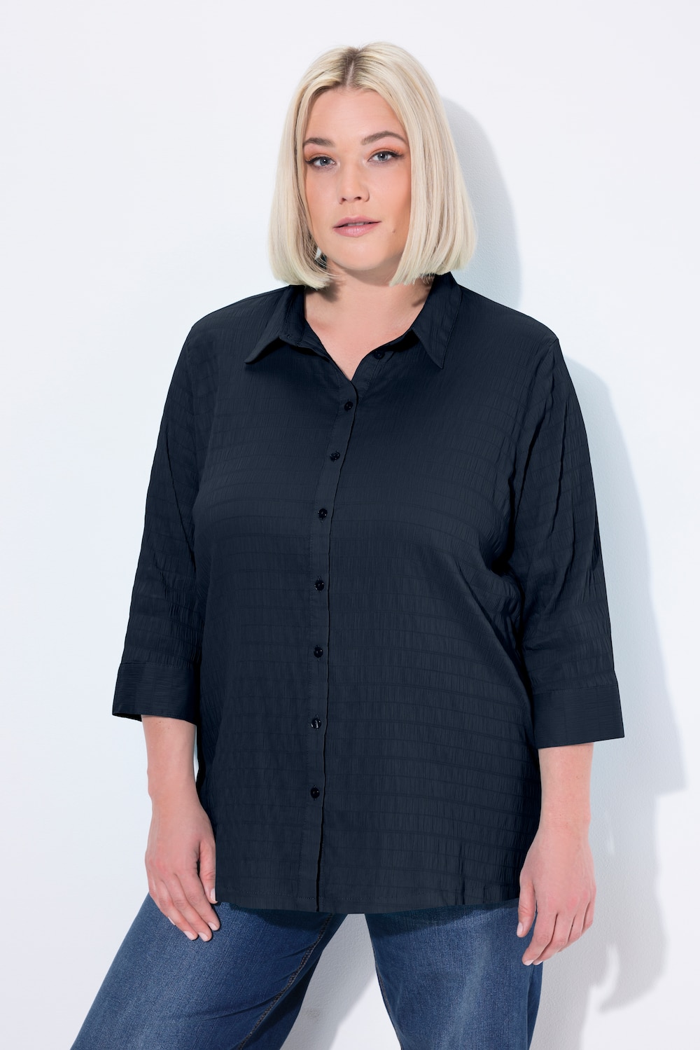 Große Größen Bluse, Damen, blau, Größe: 46/48, Baumwolle/Polyester, Ulla Popken von Ulla Popken