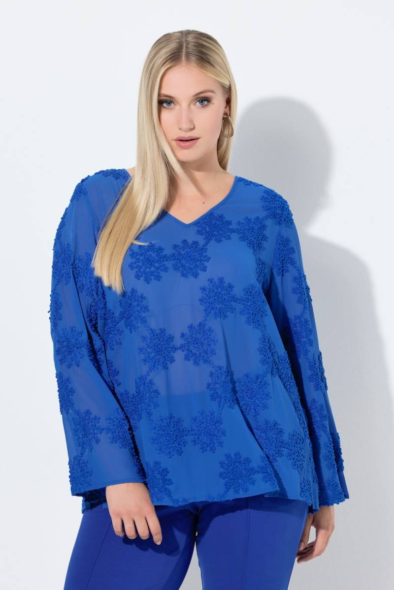 Große Größen Bluse, Damen, blau, Größe: 54/56, Polyester/Viskose, Ulla Popken von Ulla Popken