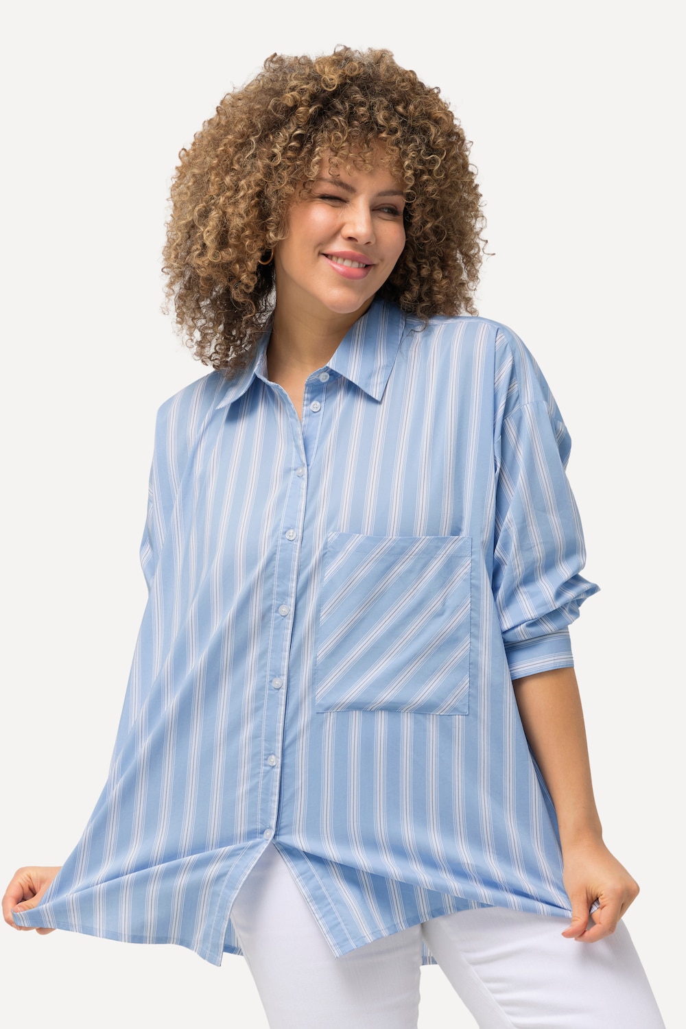 Große Größen Bluse, Damen, blau, Größe: 58/60, Baumwolle/Polyester, Ulla Popken Große Größen Bluse, Damen, blau, Größe: 58/60, Baumwolle/Polyester, Ulla Popken von Ulla Popken