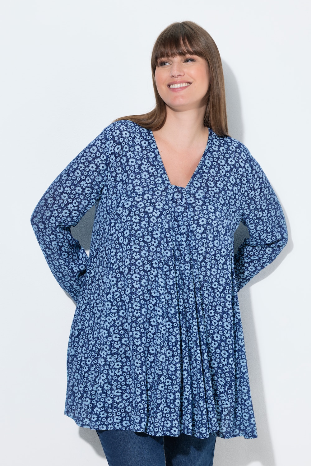 Große Größen Bluse, Damen, blau, Größe: 58/60, Viskose, Ulla Popken von Ulla Popken