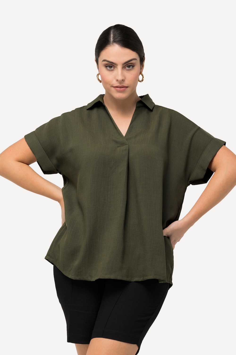 Große Größen Bluse, Damen, braun, Größe: 58/60, Viskose/Synthetische Fasern, Ulla Popken von Ulla Popken