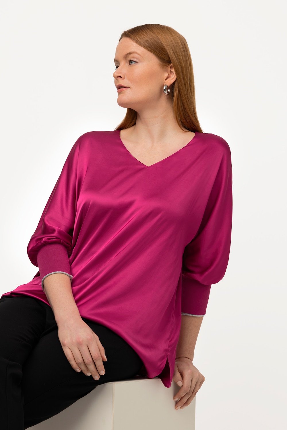 Große Größen Bluse, Damen, rosa, Größe: 54/56, Viskose, Ulla Popken von Ulla Popken