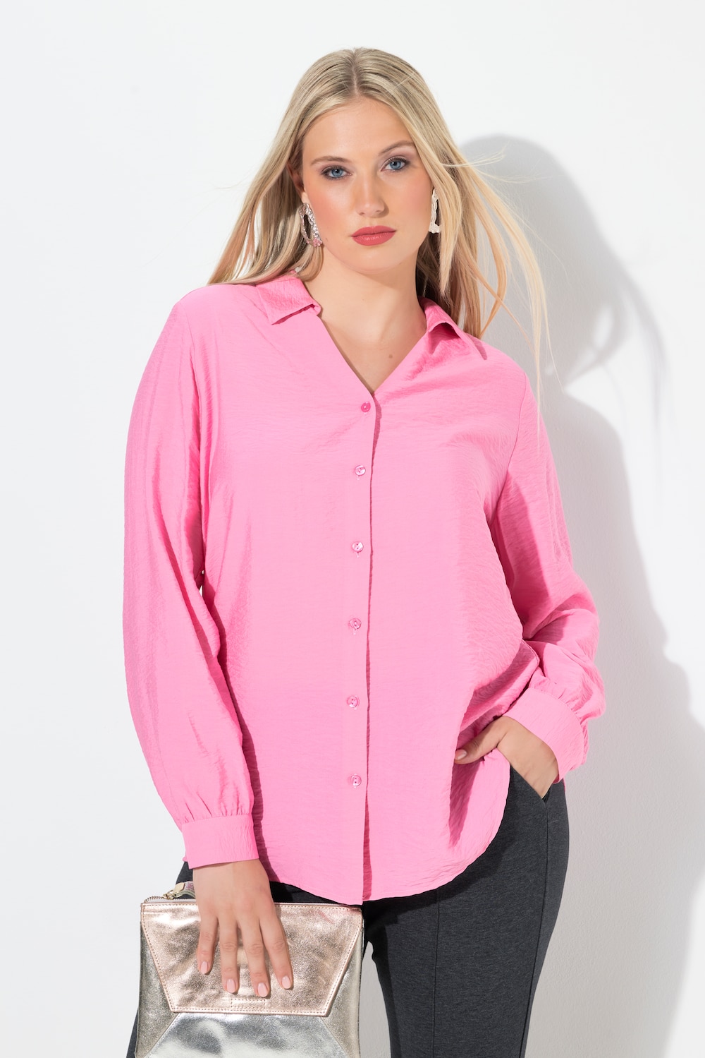 Große Größen Bluse, Damen, rosa, Größe: 62/64, Viskose/Synthetische Fasern, Ulla Popken von Ulla Popken