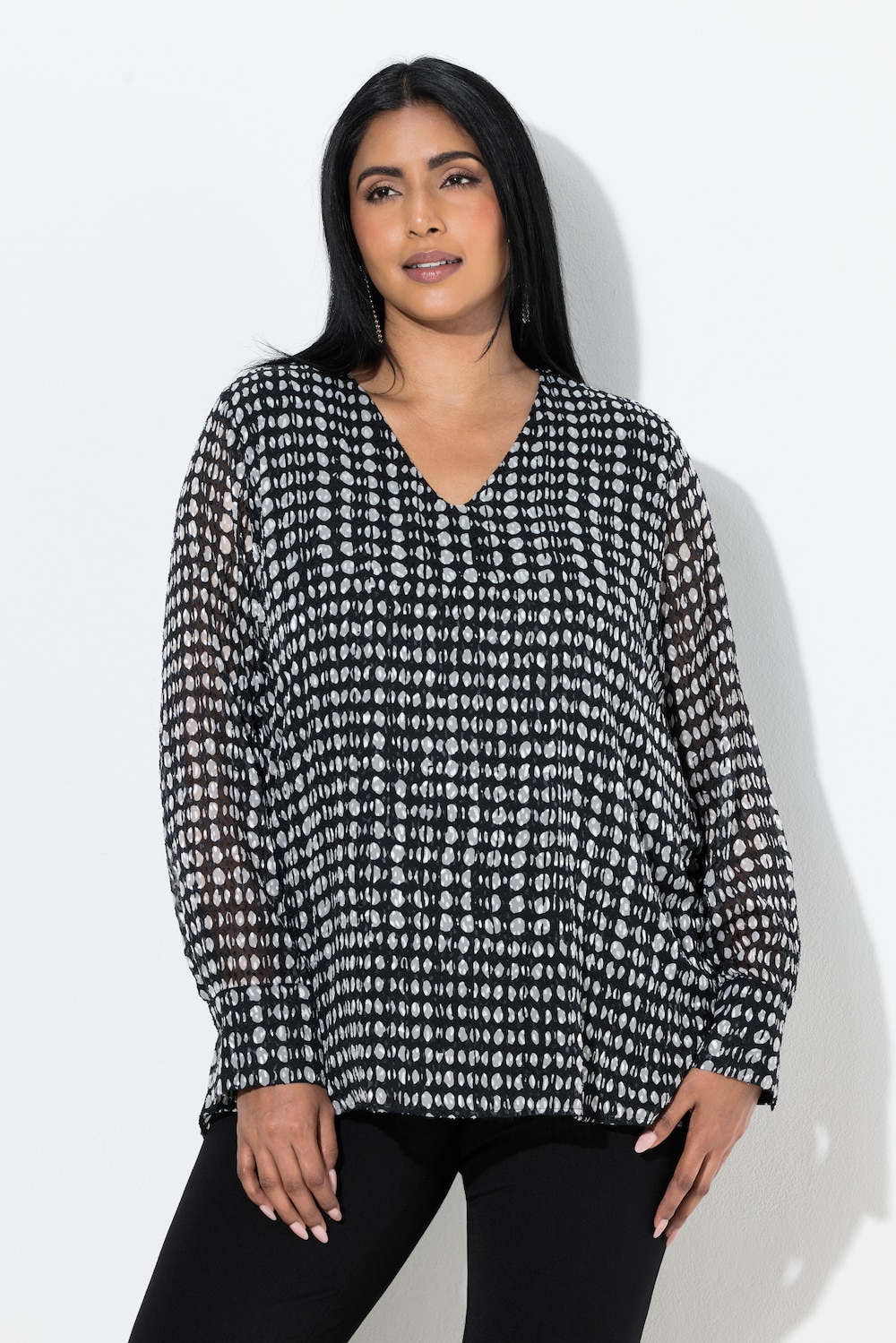 Große Größen Bluse, Damen, schwarz, Größe: 46/48, Viskose/Synthetische Fasern, Ulla Popken von Ulla Popken