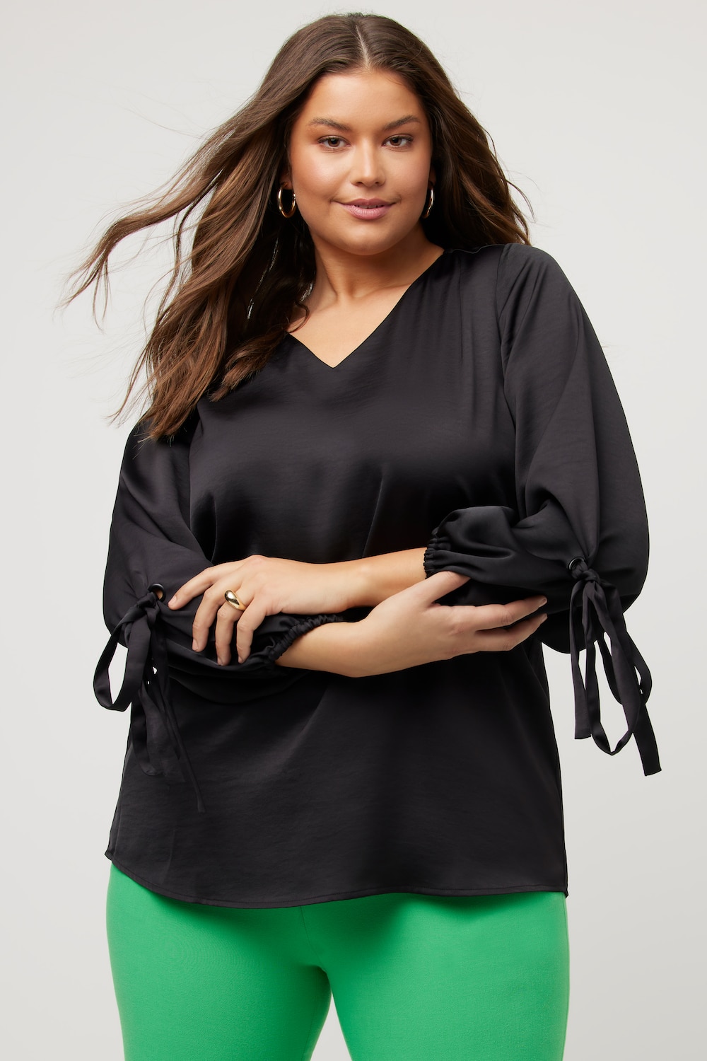 Große Größen Bluse, Damen, schwarz, Größe: 50/52, Polyester, Ulla Popken von Ulla Popken