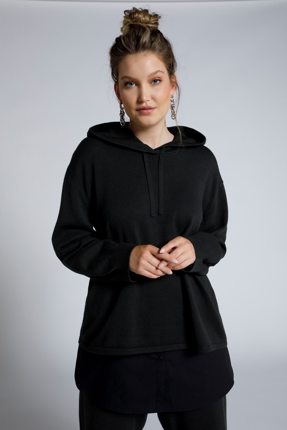 Große Größen Blusen-Verlängerung, Damen, schwarz, Größe: 42/44, Polyester/Baumwolle, Ulla Popken von Ulla Popken