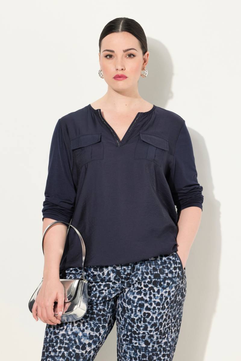 Große Größen Blusenshirt, Damen, blau, Größe: 58/60, Viskose/Synthetische Fasern, Ulla Popken Große Größen Blusenshirt, Damen, blau, Größe: 58/60, Viskose/Synthetische Fasern, Ulla Popken von Ulla Popken