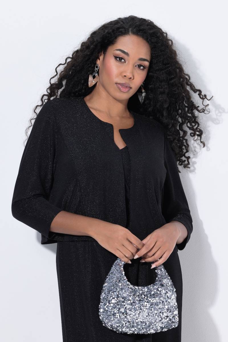 Große Größen Bolerojacke, Damen, schwarz, Größe: 50/52, Synthetische Fasern/Metallische Fasern, Ulla Popken Große Größen Bolerojacke, Damen, schwarz, Größe: 50/52, Synthetische Fasern/Metallische Fasern, Ulla Popken von Ulla Popken