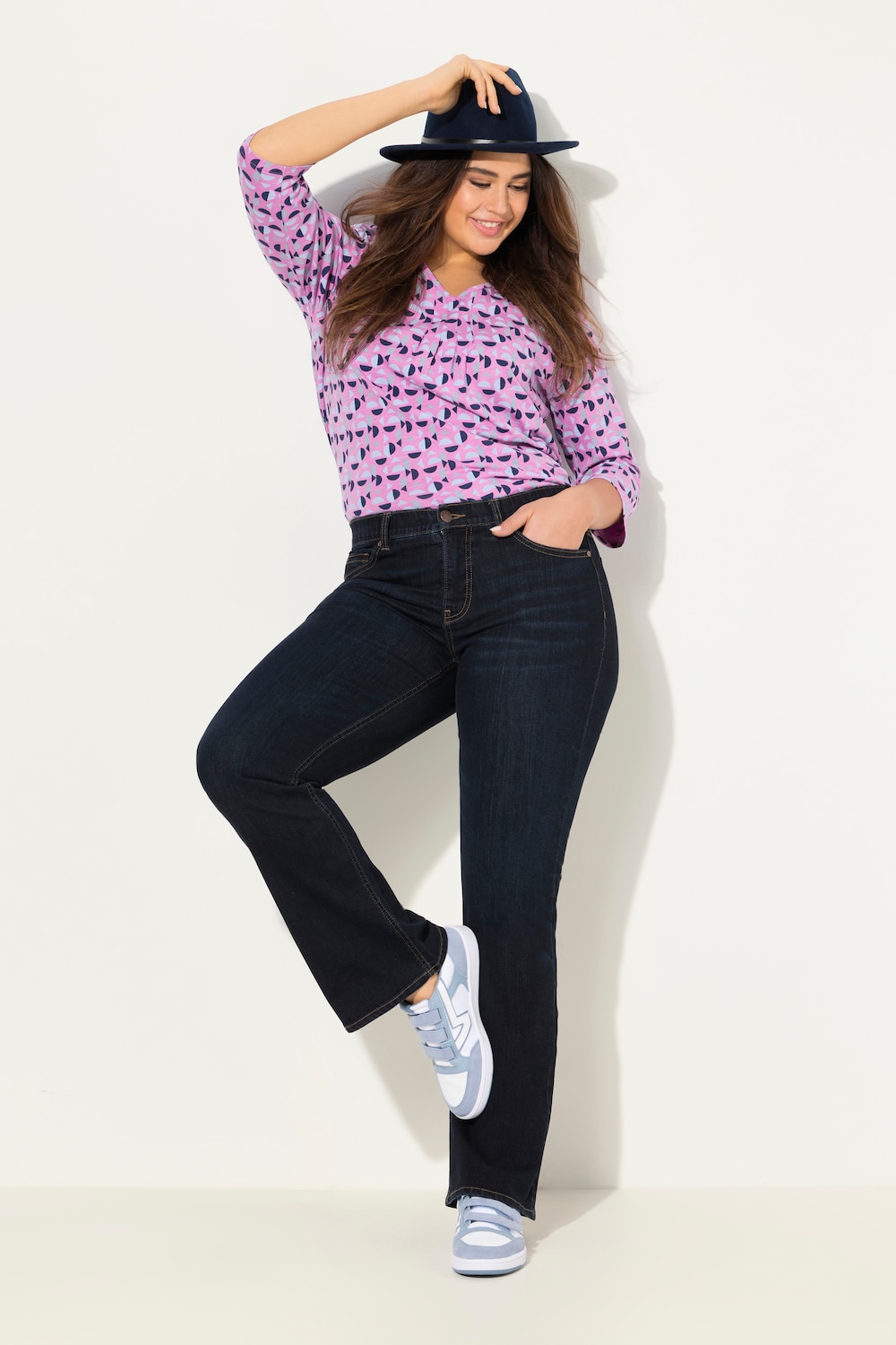 Große Größen Bootcut-Jeans Marie, Damen, blau, Größe: 23, Baumwolle/Polyester, Ulla Popken von Ulla Popken