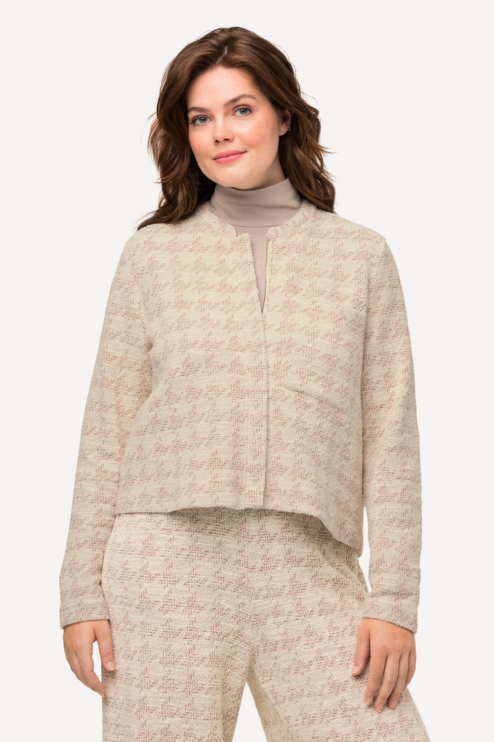 Große Größen Bouclé-Jacke, Damen, beige, Größe: 50/52, Ulla Popken von Ulla Popken