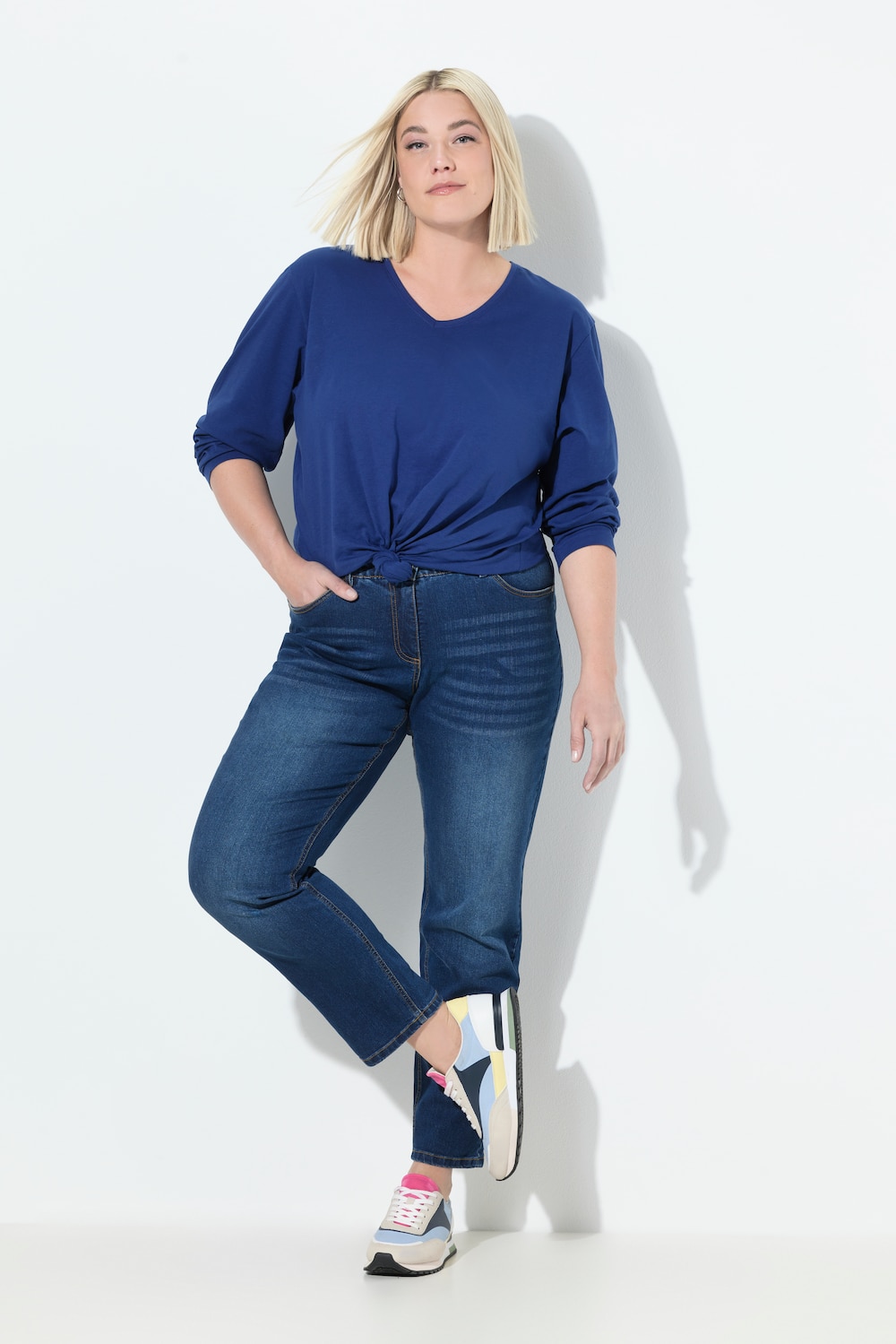 Große Größen Boyfriend-Jeans, Damen, blau, Größe: 52, Baumwolle/Polyester/Viskose, Ulla Popken von Ulla Popken
