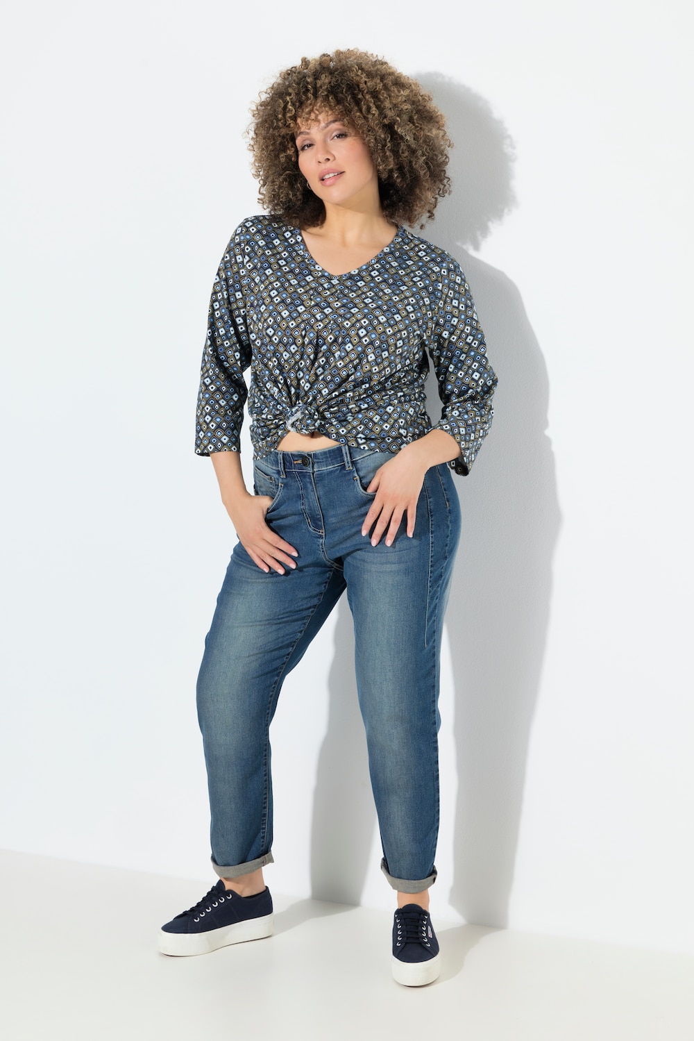 Große Größen Boyfriend-Jeans, Damen, blau, Größe: 58, Baumwolle, Ulla Popken von Ulla Popken