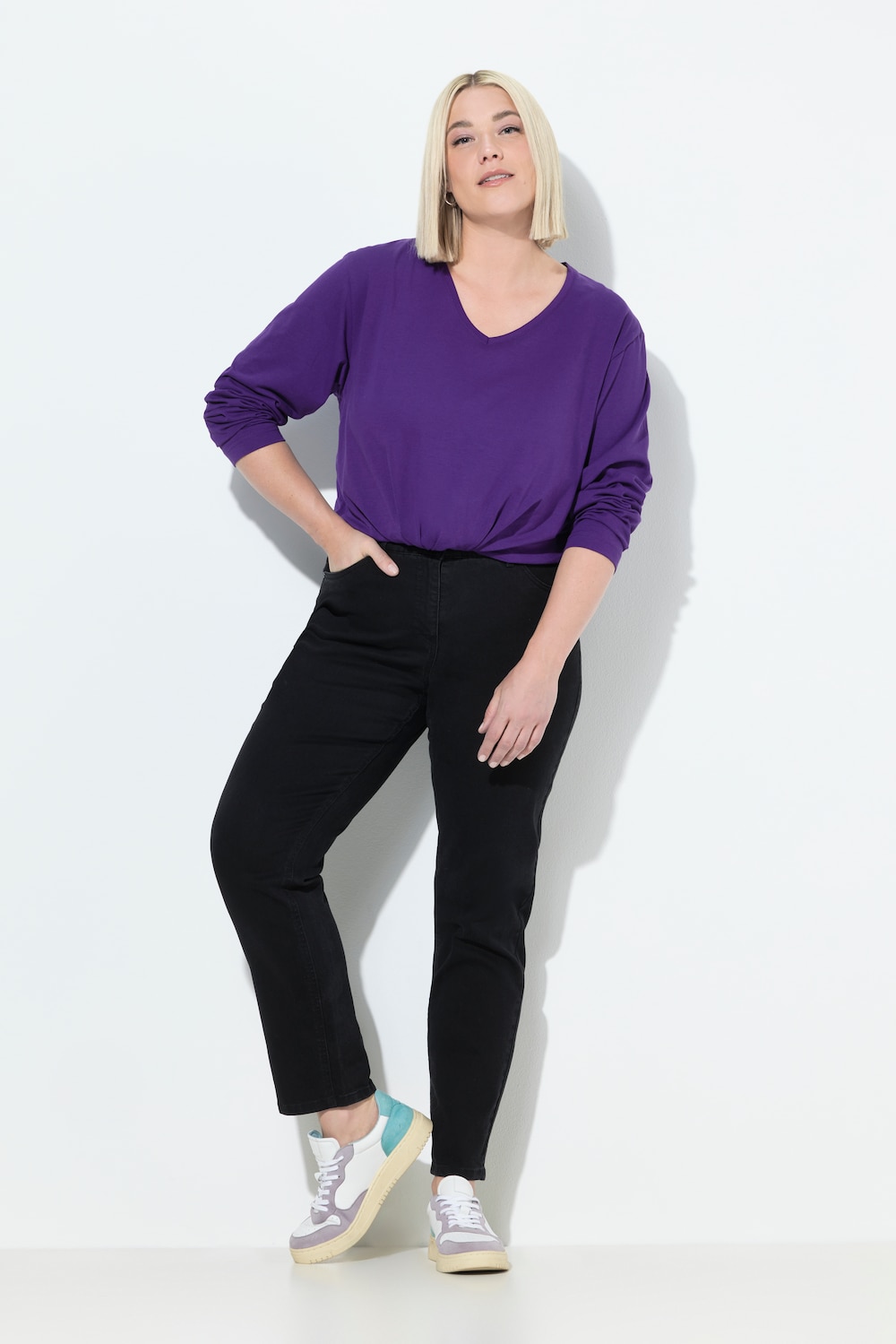 Große Größen Boyfriend-Jeans, Damen, schwarz, Größe: 52, Baumwolle/Polyester/Viskose, Ulla Popken von Ulla Popken