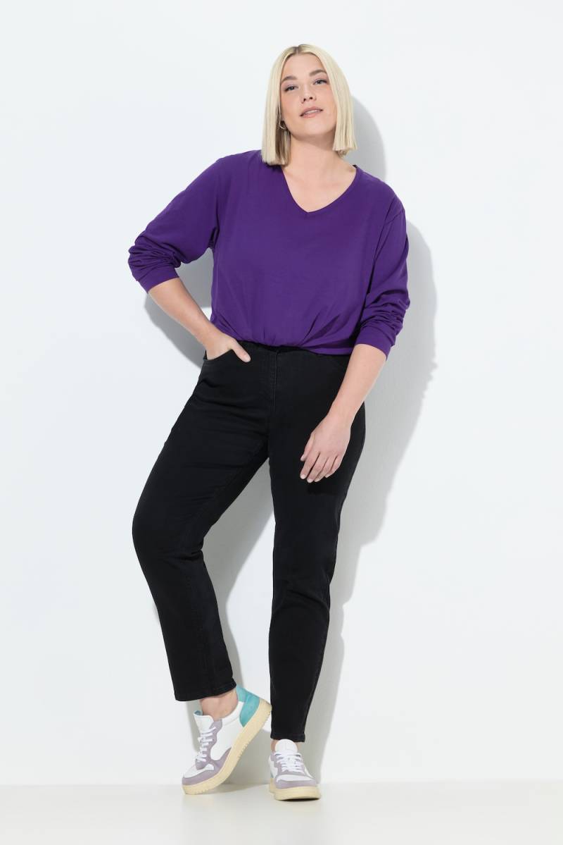 Große Größen Boyfriend-Jeans, Damen, schwarz, Größe: 52, Baumwolle/Polyester/Viskose, Ulla Popken von Ulla Popken