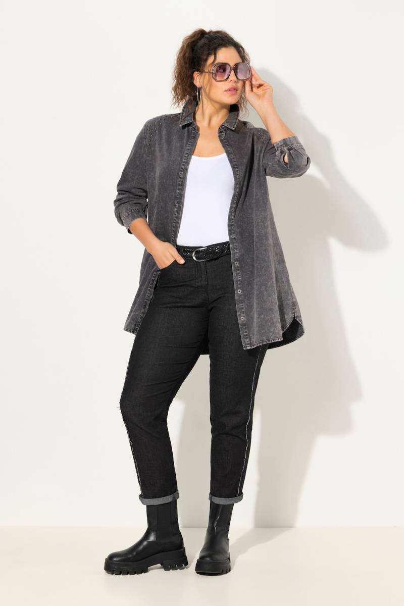 Große Größen Boyfriend-Jeans, Damen, schwarz, Größe: 58, Baumwolle/Polyester, Ulla Popken von Ulla Popken