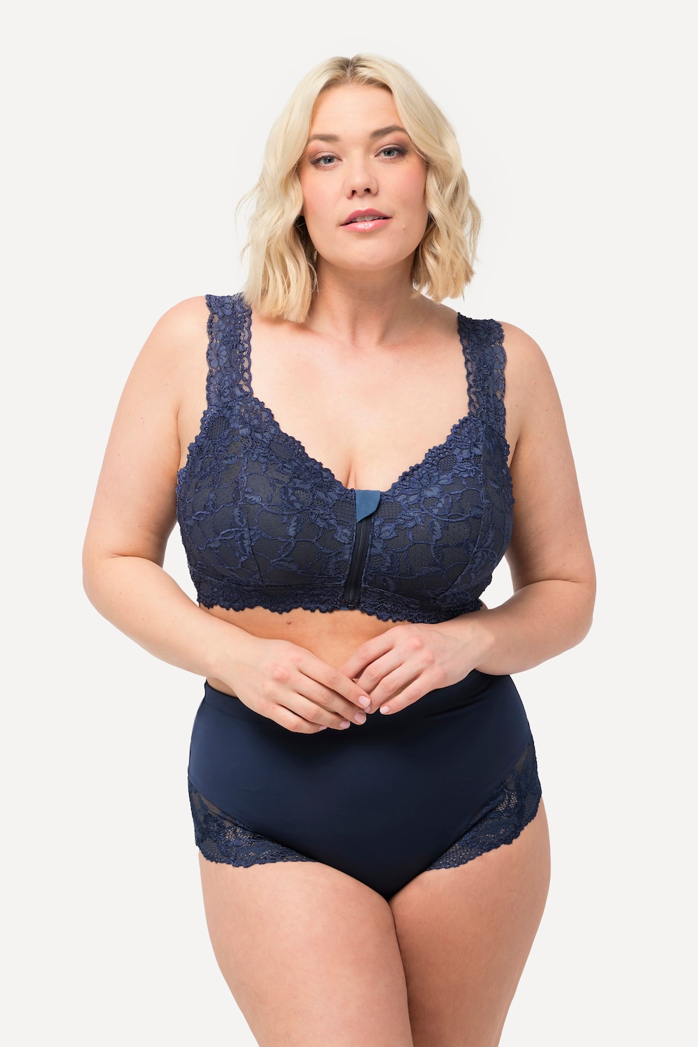 Große Größen Bralette, Damen, blau, Größe: 100B, Baumwolle/Synthetische Fasern/Elasthan, Ulla Popken von Ulla Popken