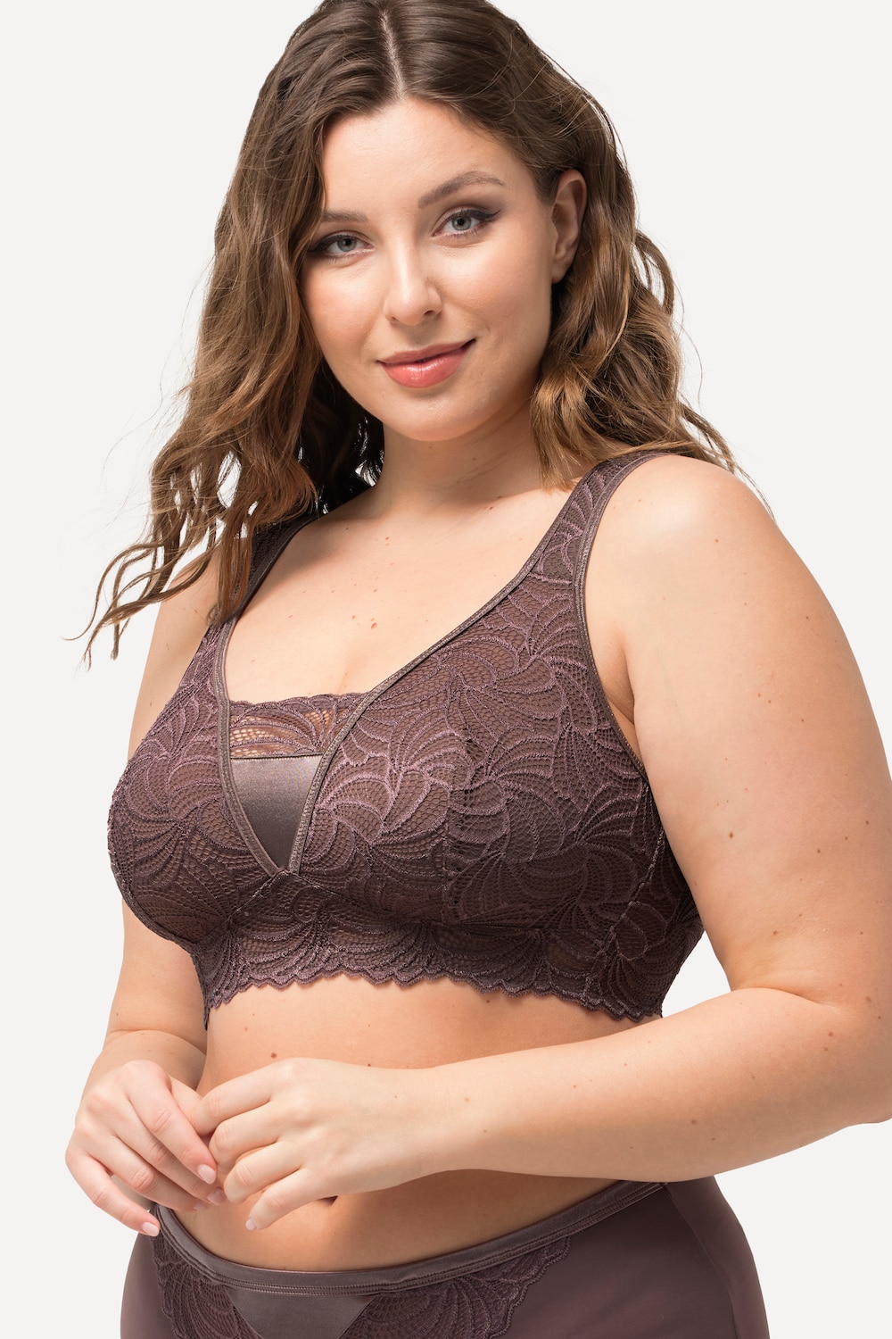 Große Größen Bralette, Damen, braun, Größe: 85F, Synthetische Fasern/Elasthan, Ulla Popken von Ulla Popken