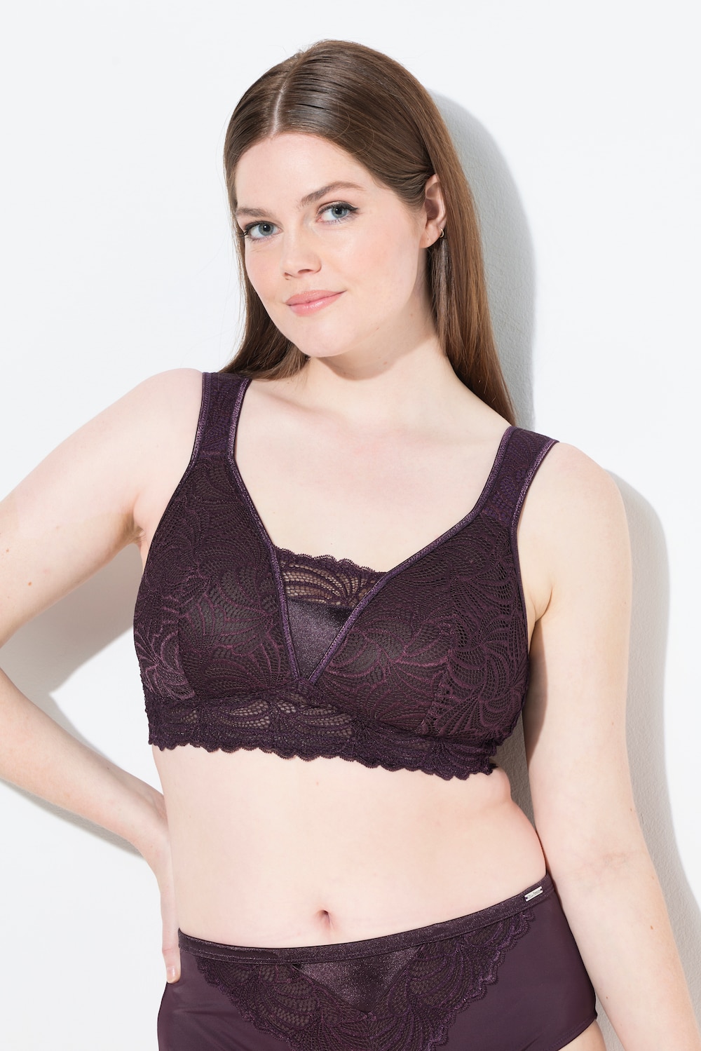 Große Größen Bralette, Damen, lila, Größe: 85D, Synthetische Fasern/Elasthan, Ulla Popken von Ulla Popken
