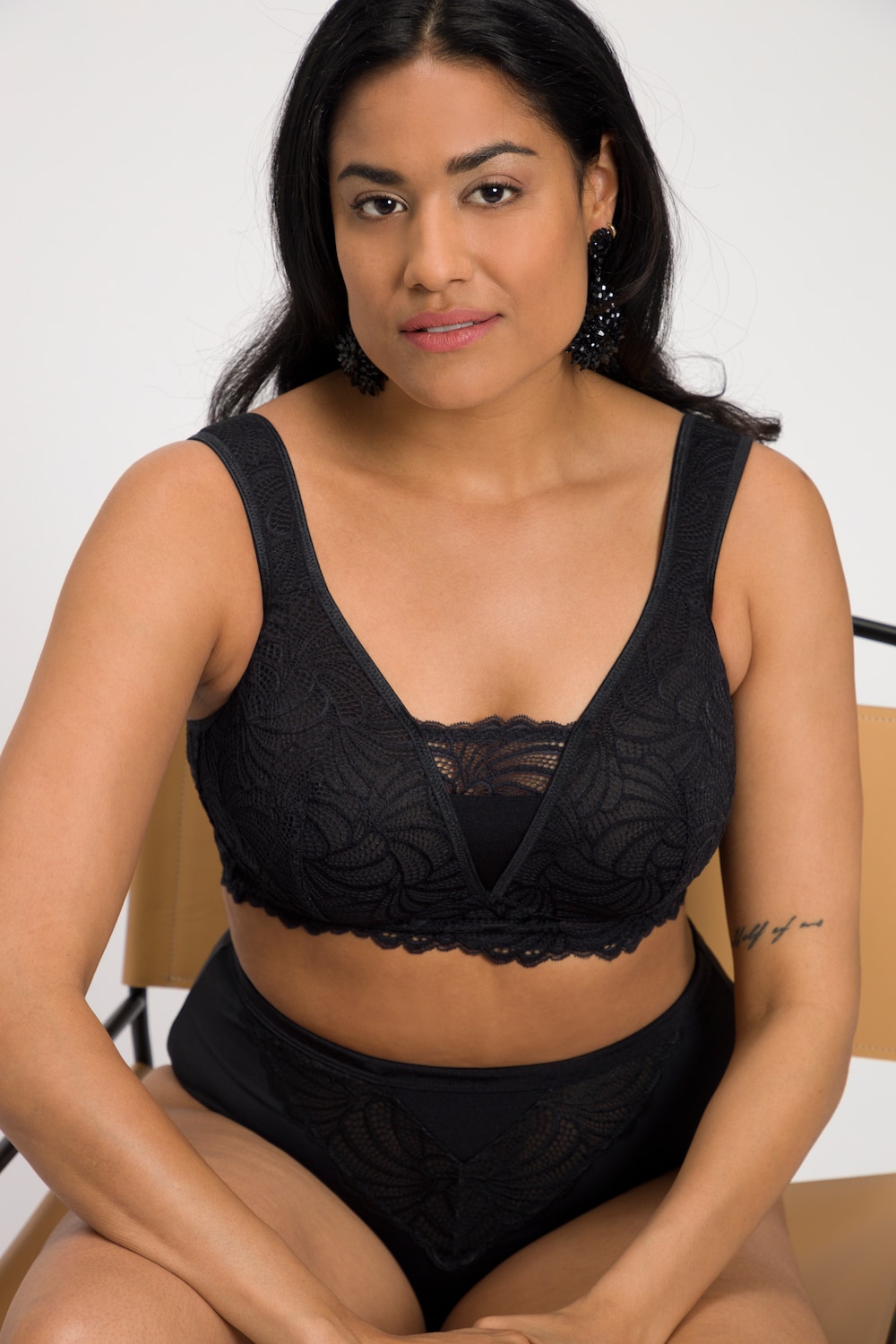 Große Größen Bralette, Damen, schwarz, Größe: 90C, Synthetische Fasern/Elasthan, Ulla Popken von Ulla Popken