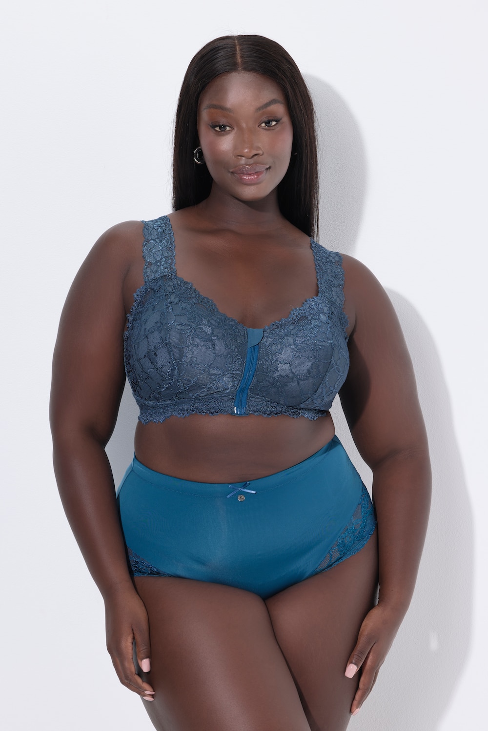 Große Größen Bralette, Damen, türkis, Größe: 90D, Baumwolle/Synthetische Fasern/Elasthan, Ulla Popken von Ulla Popken