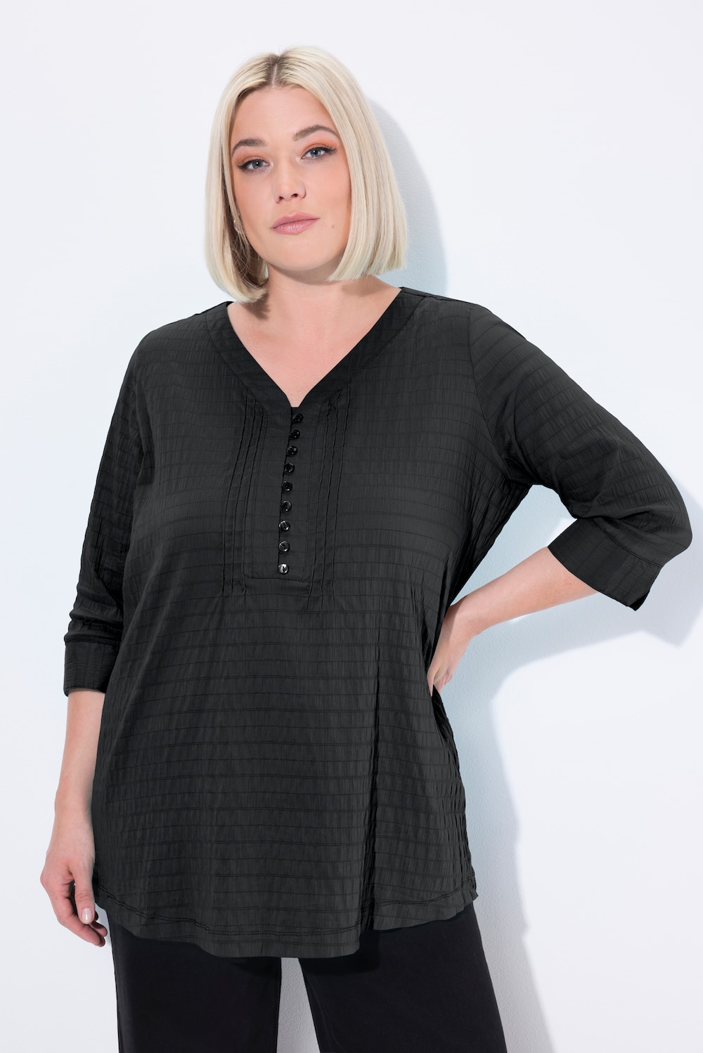 Große Größen Bubble-Tunika, Damen, schwarz, Größe: 46/48, Baumwolle/Polyester, Ulla Popken von Ulla Popken