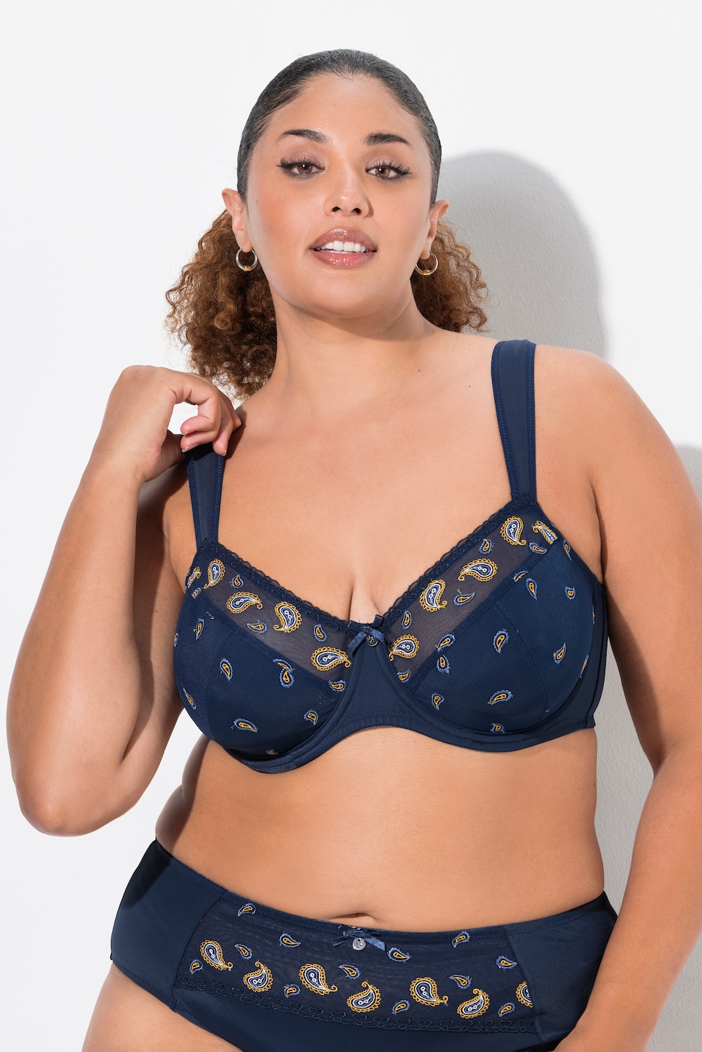 Große Größen Bügel-BH, Damen, blau, Größe: 115E, Synthetische Fasern/Polyester/Elasthan, Ulla Popken von Ulla Popken