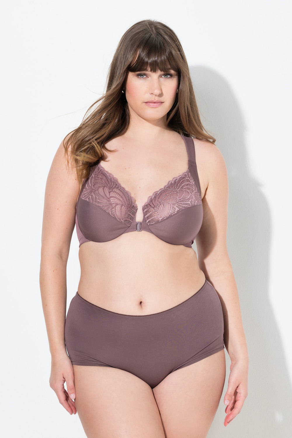 Große Größen Bügel-BH, Damen, braun, Größe: 85C, Synthetische Fasern/Polyester/Elasthan, Ulla Popken von Ulla Popken