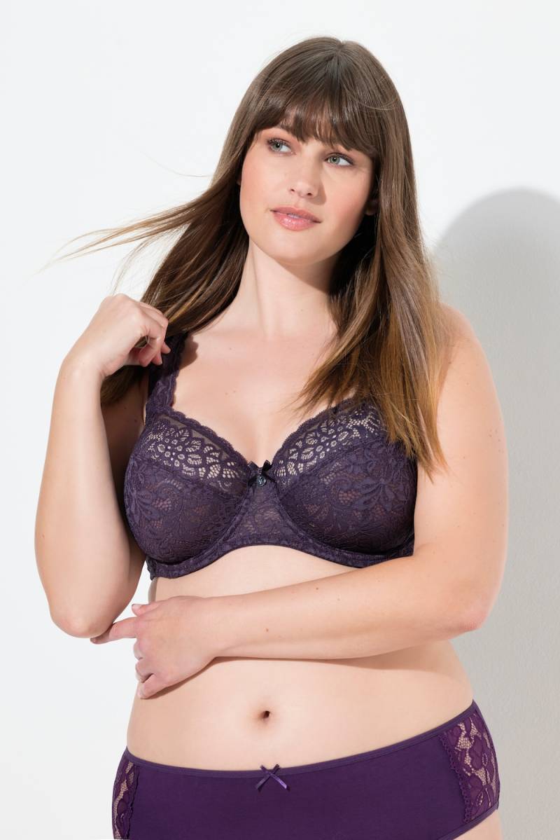 Große Größen Bügel-BH, Damen, lila, Größe: 90C, Synthetische Fasern/Elasthan, Ulla Popken von Ulla Popken