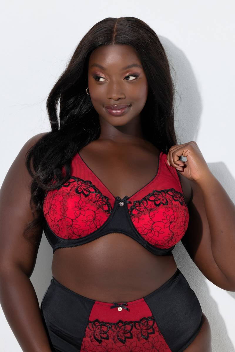 Große Größen Bügel-BH, Damen, rot, Größe: 90F, Synthetische Fasern/Polyester/Baumwolle, Ulla Popken von Ulla Popken