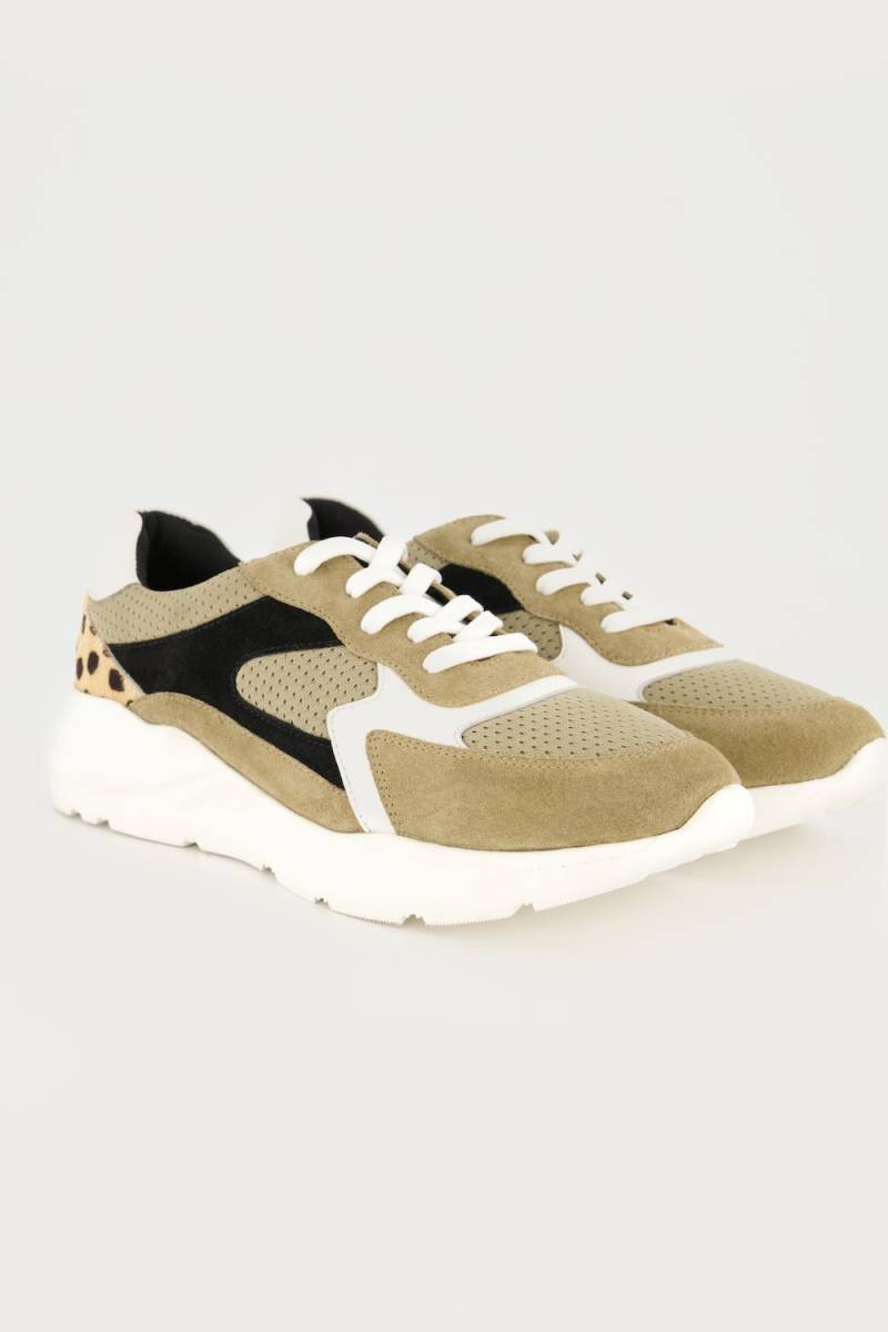 Leder-Sneaker, Damen, beige, Größe: 41, Leder/Synthetische Fasern, Ulla Popken von Ulla Popken