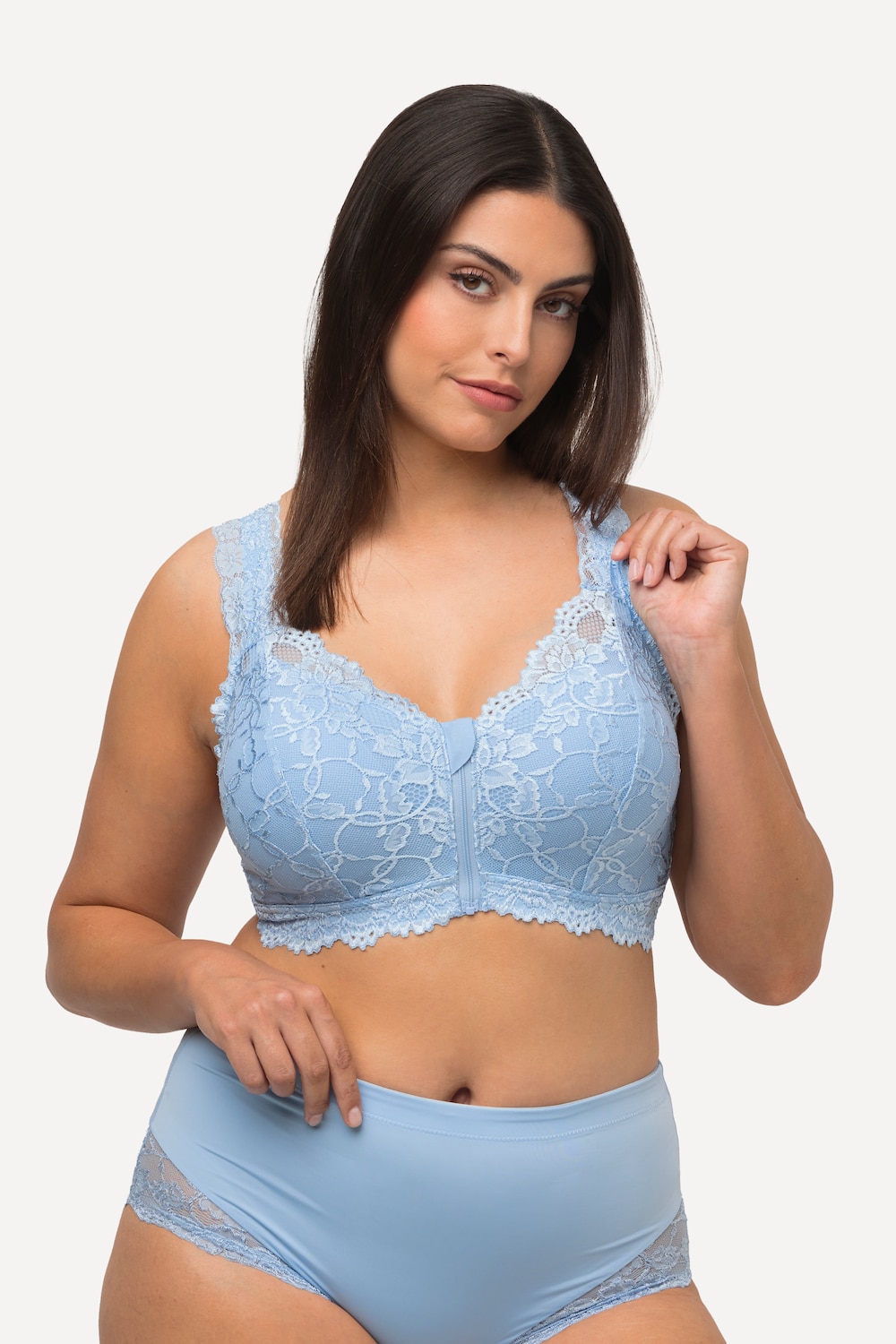 Große Größen Bralette, Damen, blau, Größe: 90B, Baumwolle/Synthetische Fasern/Elasthan, Ulla Popken von Ulla Popken