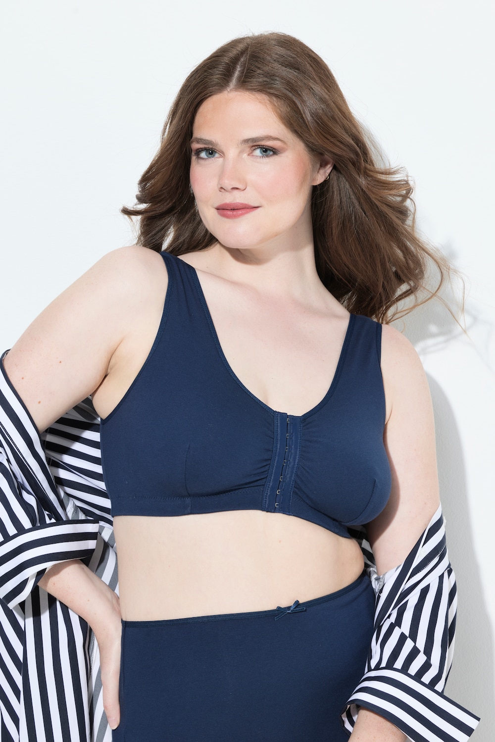 Große Größen Bustier, Damen, blau, Größe: 95D, Baumwolle, Ulla Popken von Ulla Popken