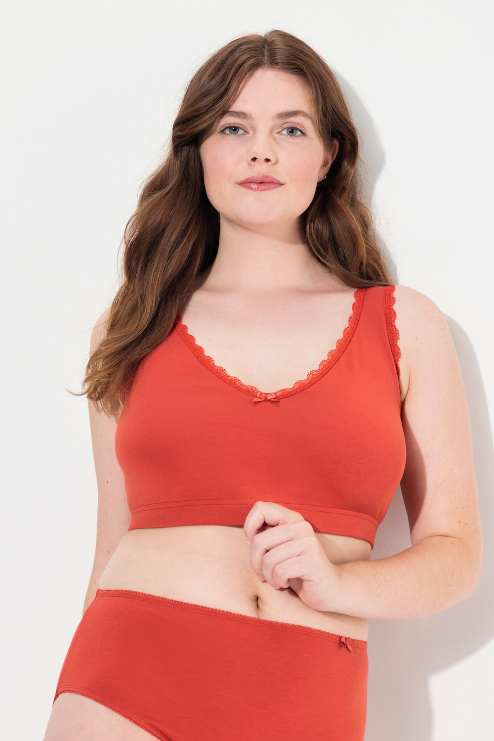 Große Größen Bustier, Damen, orange, Größe: 50/52, Baumwolle, Ulla Popken von Ulla Popken
