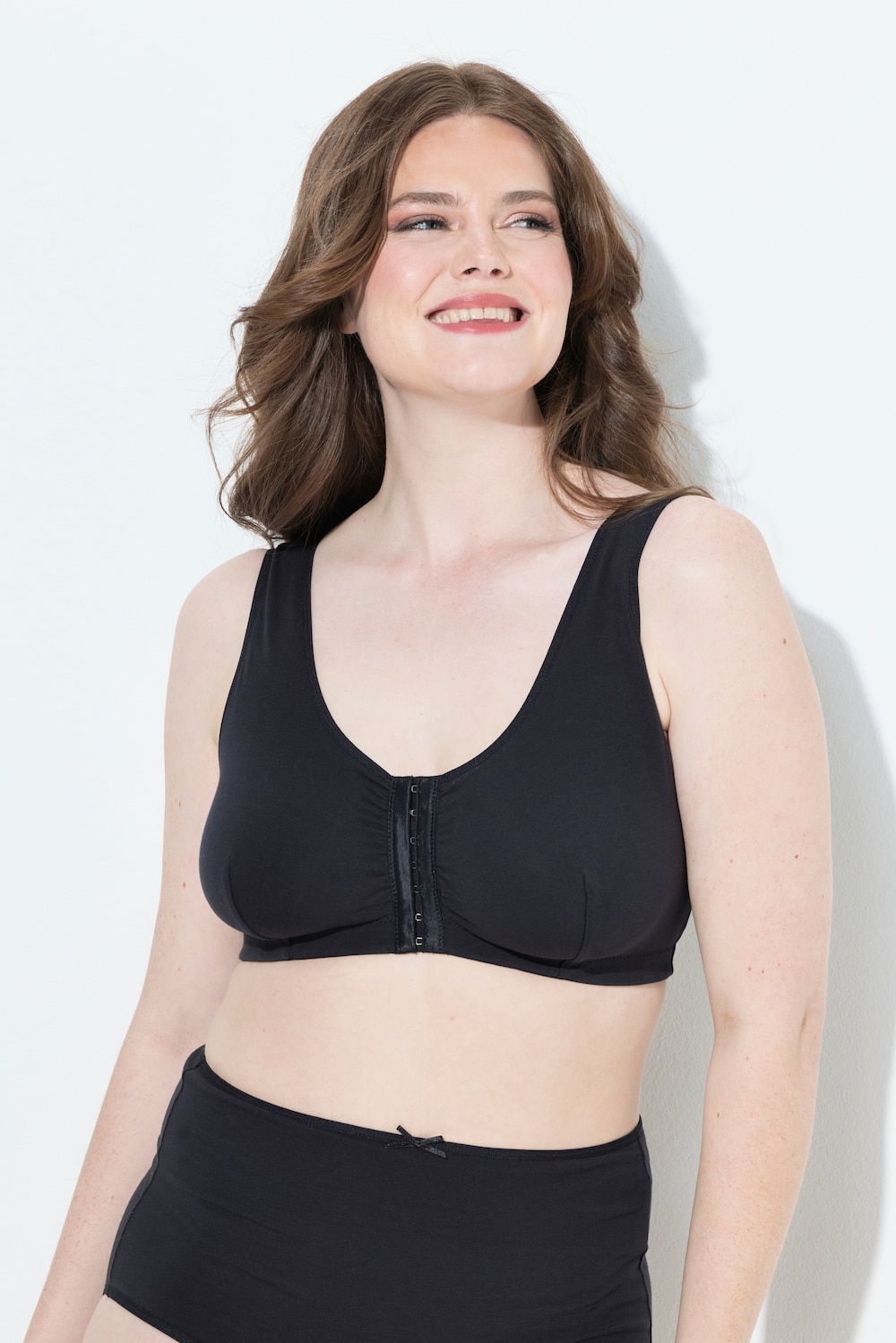 Große Größen Bustier, Damen, schwarz, Größe: 90D, Baumwolle, Ulla Popken von Ulla Popken