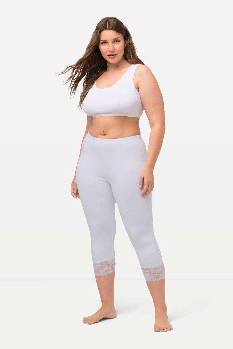 Große Größen Capri, Damen, weiß, Größe: 46/48, Baumwolle, Ulla Popken von Ulla Popken
