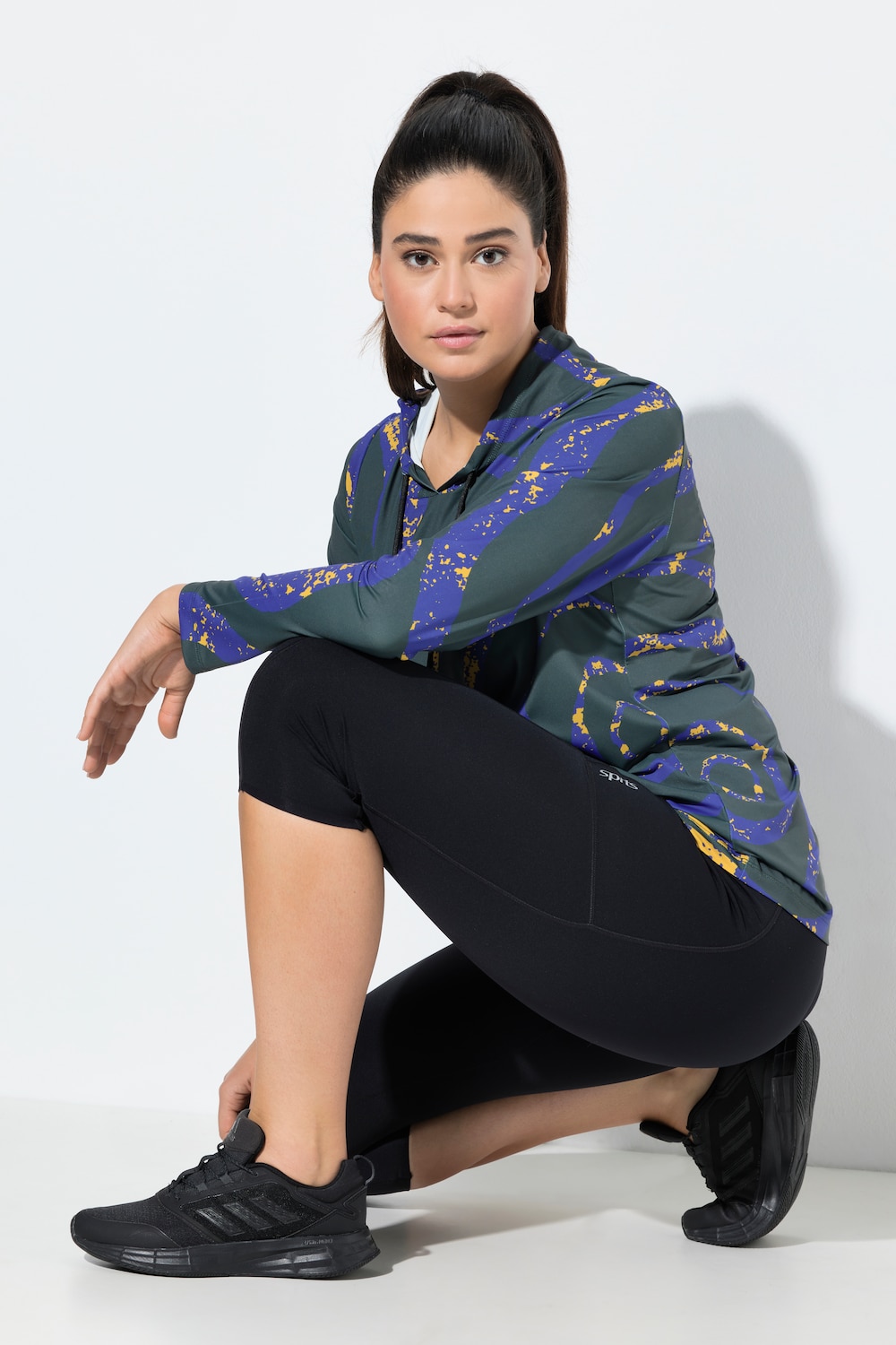 Große Größen Capri-Leggings, Damen, schwarz, Größe: 58/60, Synthetische Fasern/Elasthan, Ulla Popken von Ulla Popken