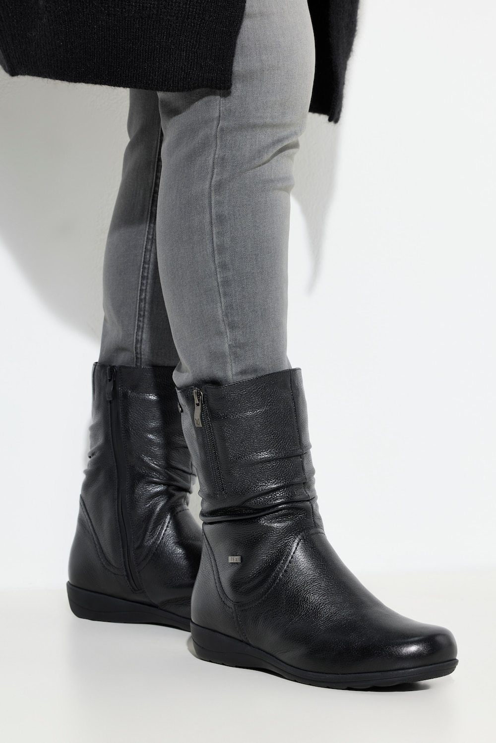 Große Größen Caprice Funktionsstiefeletten, Damen, schwarz, Größe: 38, Leder/Polyester/Wolle, Ulla Popken von Ulla Popken