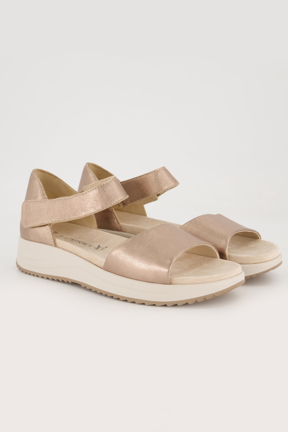 Caprice Leder-Sandaletten, Damen, beige, Größe: 39, Leder, Ulla Popken von Ulla Popken