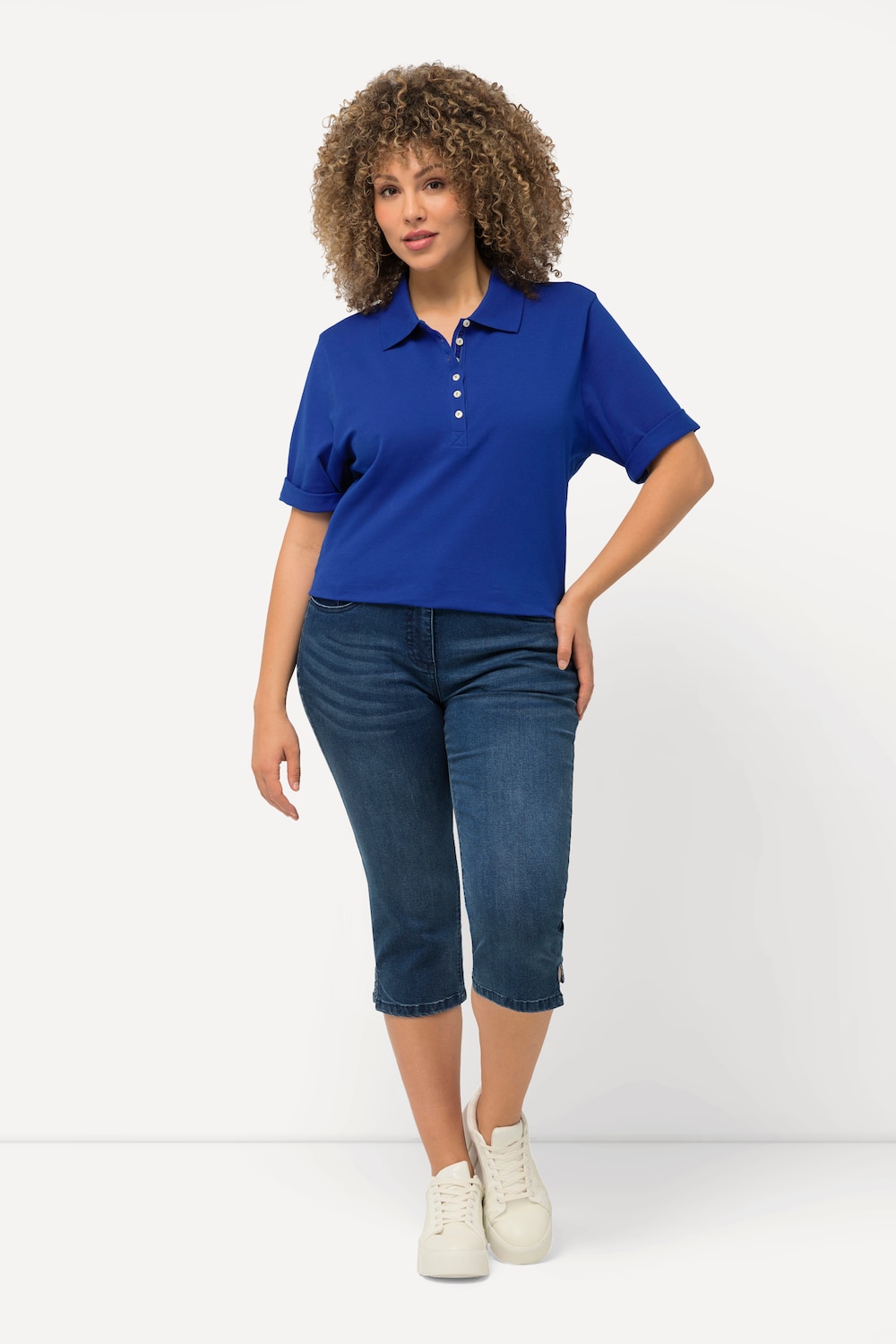 Große Größen Capri Jeans Sarah, Damen, blau, Größe: 54, Baumwolle/Polyester/Viskose, Ulla Popken von Ulla Popken
