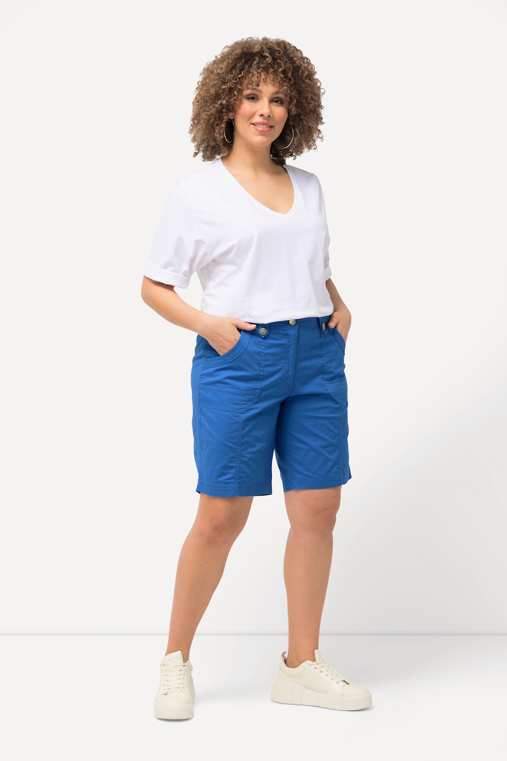Große Größen Cargo-Bermuda, Damen, blau, Größe: 60, Baumwolle, Ulla Popken von Ulla Popken