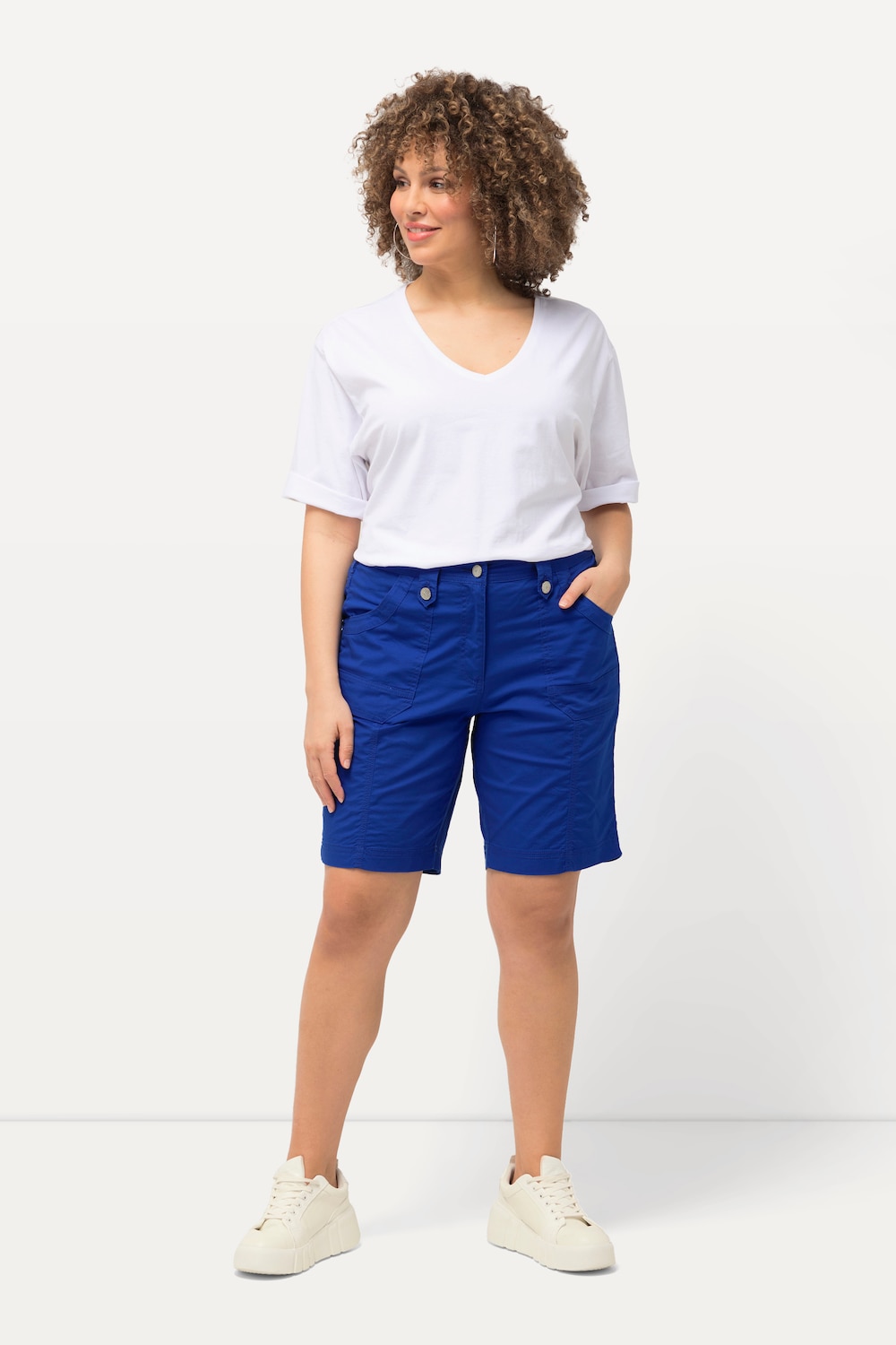 Große Größen Cargo-Bermuda, Damen, blau, Größe: 62, Baumwolle, Ulla Popken von Ulla Popken