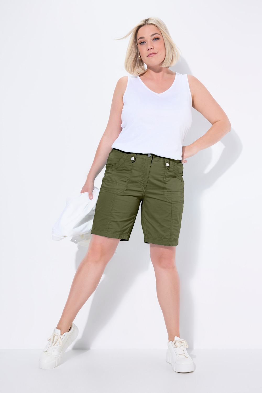 Große Größen Cargo-Bermuda, Damen, grün, Größe: 42, Baumwolle, Ulla Popken von Ulla Popken