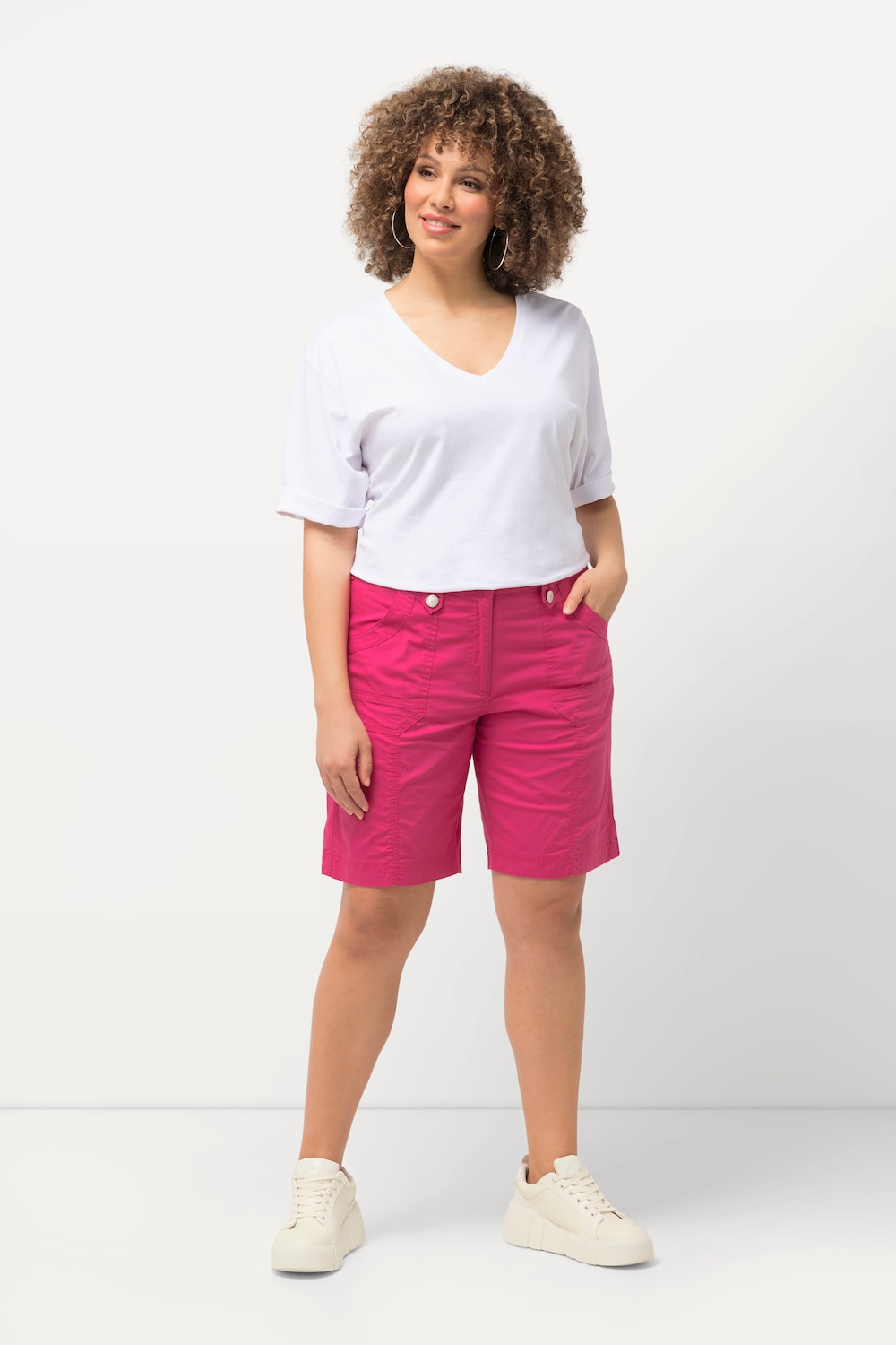 Große Größen Cargo-Bermuda, Damen, rosa, Größe: 58, Baumwolle, Ulla Popken von Ulla Popken