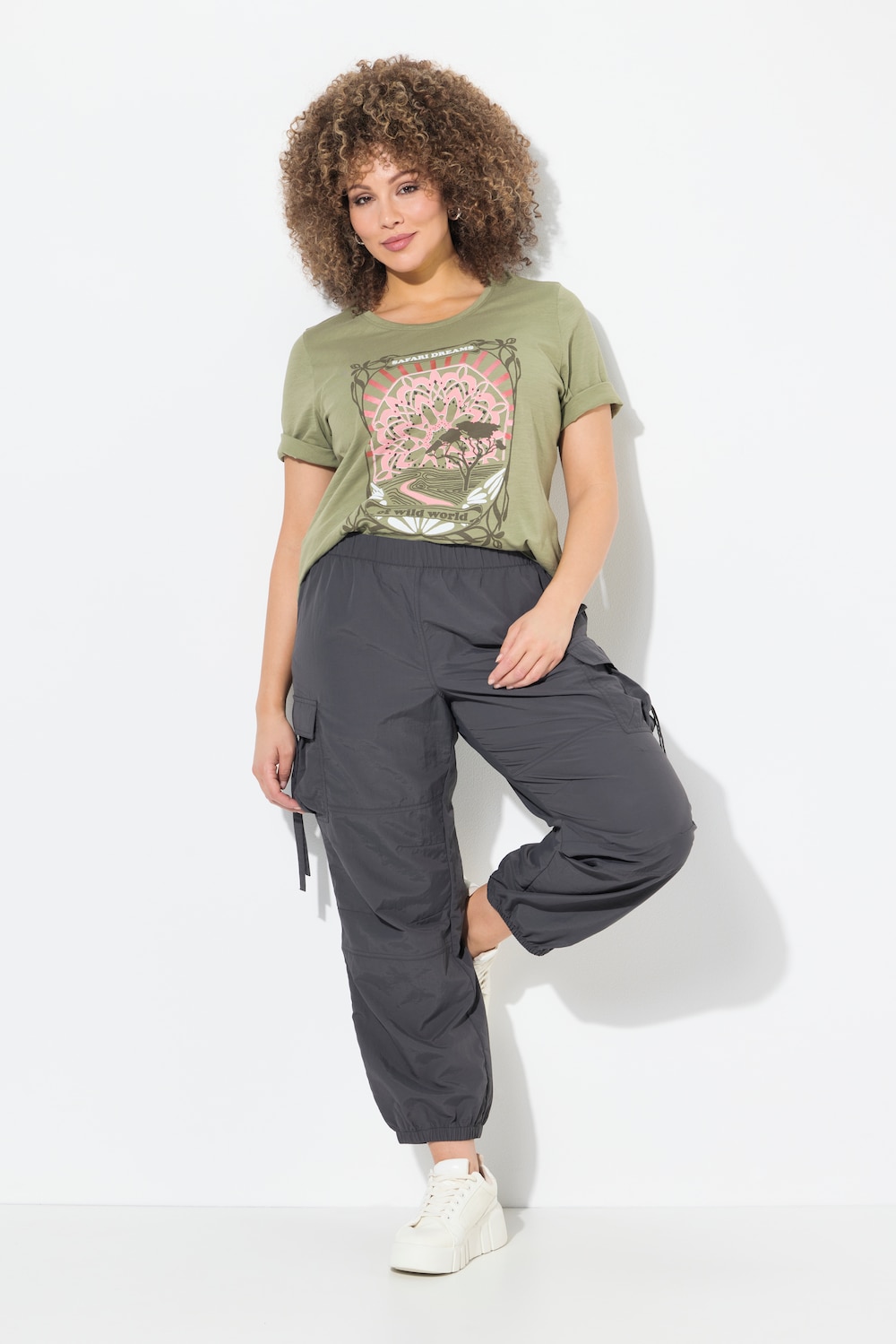 Große Größen Cargohose, Damen, grau, Größe: 50, Synthetische Fasern, Ulla Popken von Ulla Popken